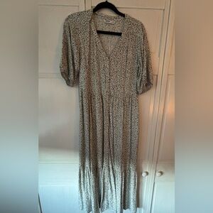 Sonoma Maxi Floral Dress in Cream, Navy and Yellow